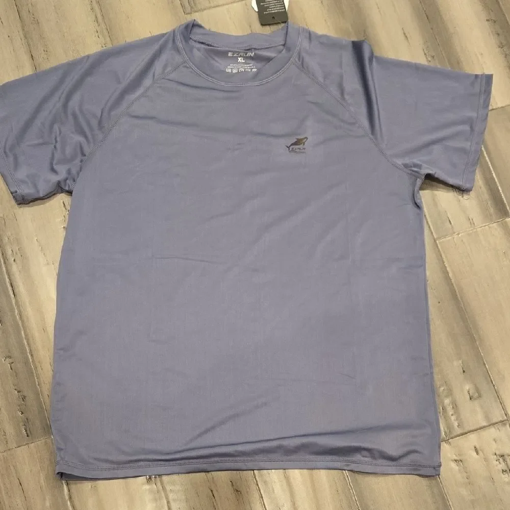 Men's Gray Short Sleeve Swim Shirt